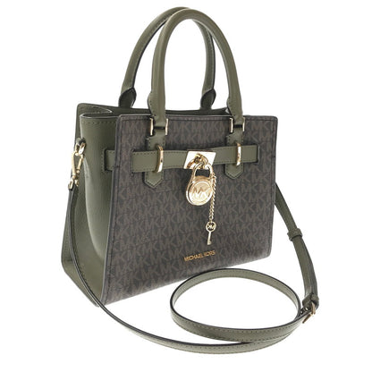 【中古品】【レディース】 MICHAEL KORS MK SIGNATURE 2WAY HAND BAG MK シグネチャー ツーウェイ ハンドバッグ ショルダーバッグ カバン 188-260729-ki-02-tagh カラー：ブラウン/カーキ 万代Net店