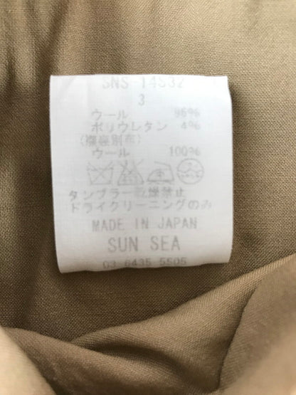 【現状渡し品】【メンズ】 SUN SEA サンシー WOOL JACKET BEIGE SNS-14S32 ウール ジャケット ライトアウター 140-260723-rt-21-tagh サイズ：3 カラー：ベージュ 万代Net店