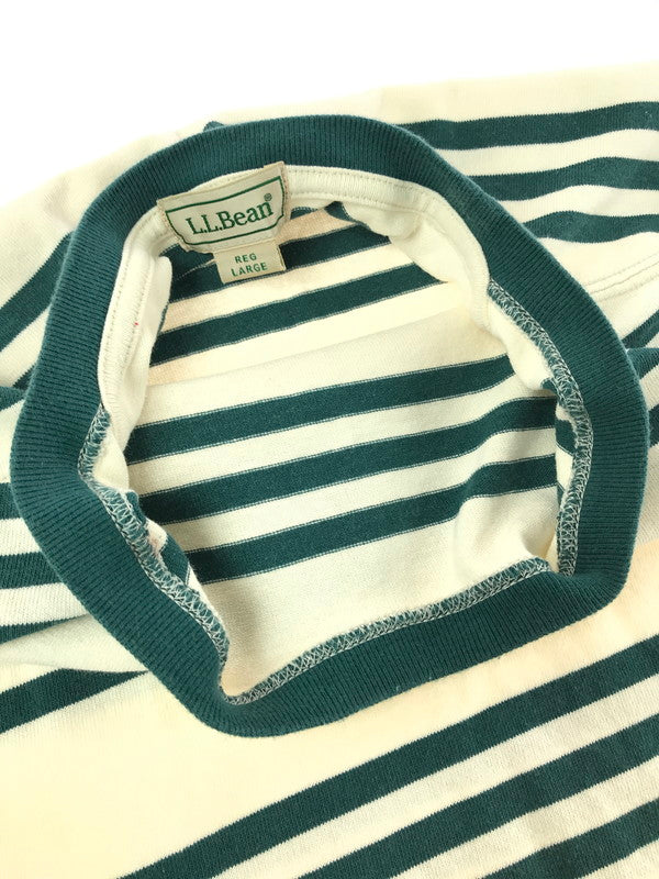 【中古品】【メンズ】 L.L.BEAN エルエル ビーン BORDER TEE GREEN OFFWHITE 3275-2022 ボーダー Tシャツ 半袖Tシャツ トップス 144-260723-rt-15-tagh サイズ：L カラー：オフホワイト 万代Net店
