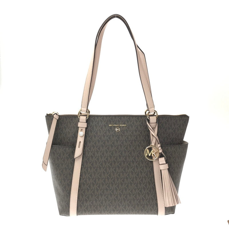 【中古品】【レディース】 MICHAEL KORS SULLIVAN CONV GRAB TOTE MD 30T0GNXT2B サリバン コンバーチブル グラブ トート ミディアム カバン 188-260729-ki-06-tagh カラー：ブラウン/ソフトピンク 万代Net店