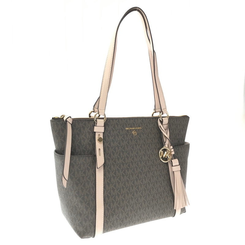 【中古品】【レディース】 MICHAEL KORS SULLIVAN CONV GRAB TOTE MD 30T0GNXT2B サリバン コンバーチブル グラブ トート ミディアム カバン 188-260729-ki-06-tagh カラー：ブラウン/ソフトピンク 万代Net店