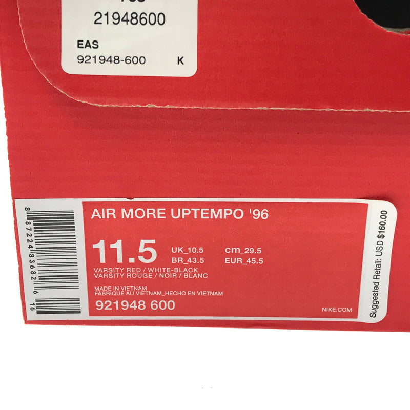 【現状渡し品】【メンズ】 NIKE ナイキ AIR MORE UPTEMPO ’96 VARSITY RED WHITE BLACK 921948-600 エア モア アップテンポ スニーカー 靴 160-260725-rt-03-tagh サイズ：29.5cm US11.5 カラー：VARSITY RED/WHITE-BLACK 万代Net店