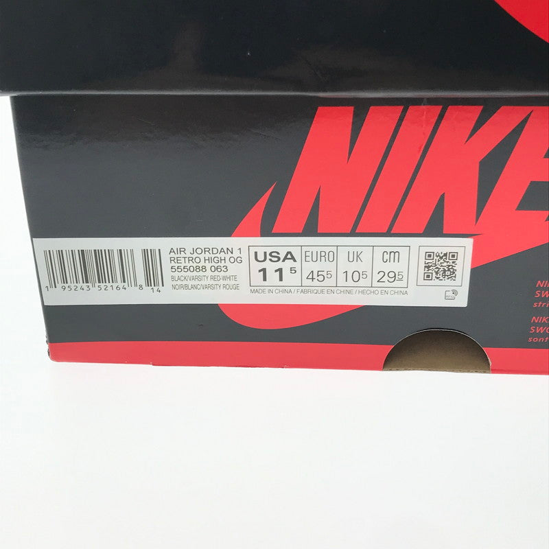 【中古品】【メンズ】 NIKE ナイキ AIR JORDAN 1 HIGH OG PATENT BRED 555088-063 エア ジョーダン 1 スニーカー 靴 160-260725-rt-01-tagh サイズ：29.5cm US11.5 カラー：BLACK/VARSITY RED-WHITE 万代Net店