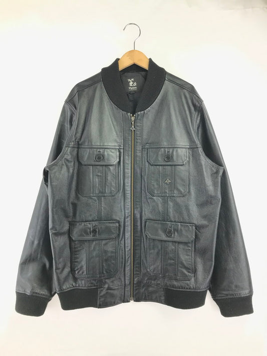 【中古品】【メンズ】 LRG リフテッド リサーチ グループ LEATHER JACKET BLACK レザー ジャケット アウター 142-260729-rt-34-tagh サイズ：2XL カラー：ブラック 万代Net店