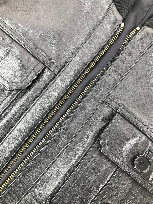 【中古品】【メンズ】 LRG リフテッド リサーチ グループ LEATHER JACKET BLACK レザー ジャケット アウター 142-260729-rt-34-tagh サイズ：2XL カラー：ブラック 万代Net店