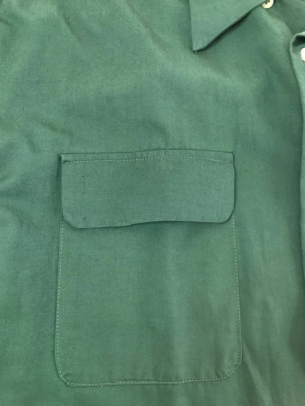 【中古品】【メンズ】 OLD STUSSY オールド ステューシー 80's LS OPEN COLLAR WORK SHIRT GREEN 80年代 ロングスリーブ オープンカラー ワーク シャツ USA製 142-260723-rt-09-tagh サイズ：L カラー：グリーン 万代Net店
