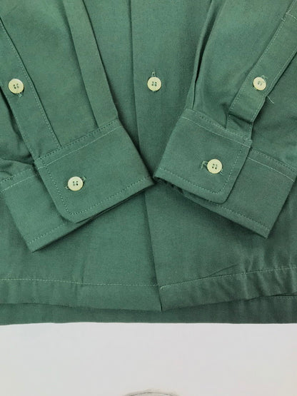 【中古品】【メンズ】 OLD STUSSY オールド ステューシー 80's LS OPEN COLLAR WORK SHIRT GREEN 80年代 ロングスリーブ オープンカラー ワーク シャツ USA製 142-260723-rt-09-tagh サイズ：L カラー：グリーン 万代Net店