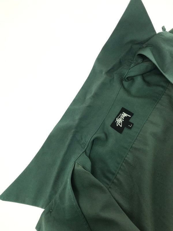 【中古品】【メンズ】 OLD STUSSY オールド ステューシー 80's LS OPEN COLLAR WORK SHIRT GREEN 80年代 ロングスリーブ オープンカラー ワーク シャツ USA製 142-260723-rt-09-tagh サイズ：L カラー：グリーン 万代Net店