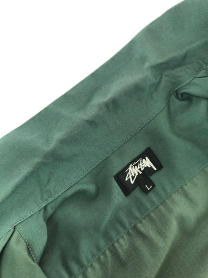 【中古品】【メンズ】 OLD STUSSY オールド ステューシー 80's LS OPEN COLLAR WORK SHIRT GREEN 80年代 ロングスリーブ オープンカラー ワーク シャツ USA製 142-260723-rt-09-tagh サイズ：L カラー：グリーン 万代Net店