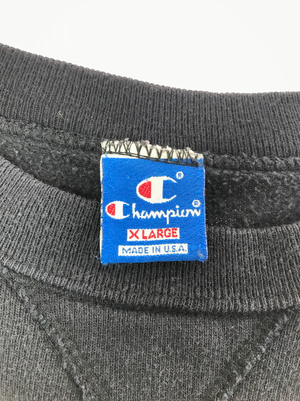 【中古品】【メンズ】 CHAMPION チャンピオン 90's SWEATSHIRT 90年代 スウェットシャツ トレーナー USA製 青タグ 前V 146-260723-rt-11-tagh サイズ：XL カラー：ブラック 万代Net店