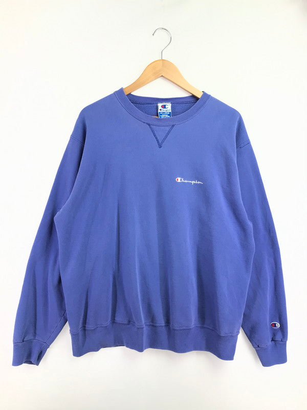 【現状渡し品】【メンズ】 CHAMPION チャンピオン 90's SWEATSHIRT BLUE 90年代 スウェットシャツ トレーナー USA製 前V 146-260723-rt-13-tagh サイズ：XXL カラー：ブルー 万代Net店