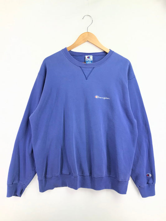 【現状渡し品】【メンズ】 CHAMPION チャンピオン 90's SWEATSHIRT BLUE 90年代 スウェットシャツ トレーナー USA製 前V 146-260723-rt-13-tagh サイズ：XXL カラー：ブルー 万代Net店