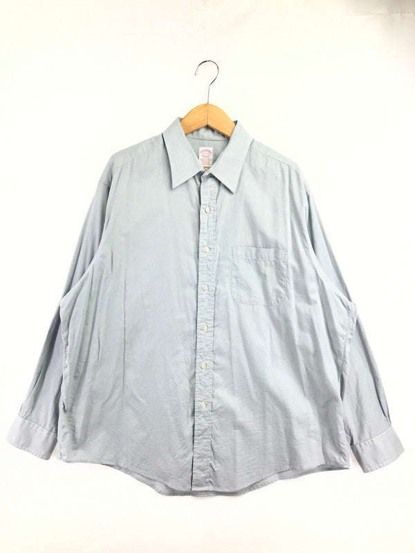 【中古品】【メンズ】 BROOKS BROTHERS ブルックスブラザーズ 80's～90's L/S SHIRT GRAY 80～90年代 ロングスリーブ シャツ USA製 トップス 146-260723-rt-19-tagh サイズ：17.5 カラー：ブルー 万代Net店