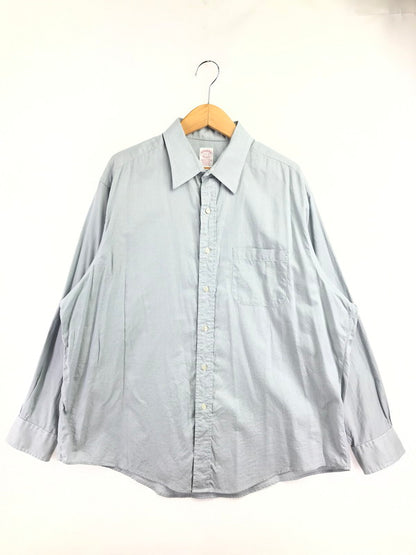 【中古品】【メンズ】 BROOKS BROTHERS ブルックスブラザーズ 80's～90's L/S SHIRT GRAY 80～90年代 ロングスリーブ シャツ USA製 トップス 146-260723-rt-19-tagh サイズ：17.5 カラー：ブルー 万代Net店