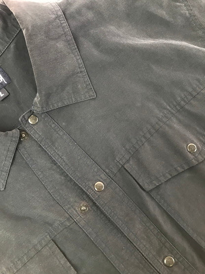 【中古品】【メンズ】 OLD STUSSY オールド ステューシー 90's L/S NYLON WORK SHIRT NAVY 90年代 ナイロン ワーク シャツ ネイビー USA製 紺タグ 142-260723-rt-08-tagh サイズ：L カラー：ブラック 万代Net店