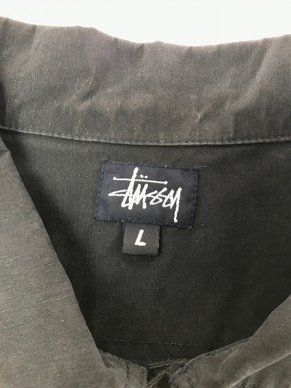 【中古品】【メンズ】 OLD STUSSY オールド ステューシー 90's L/S NYLON WORK SHIRT NAVY 90年代 ナイロン ワーク シャツ ネイビー USA製 紺タグ 142-260723-rt-08-tagh サイズ：L カラー：ブラック 万代Net店