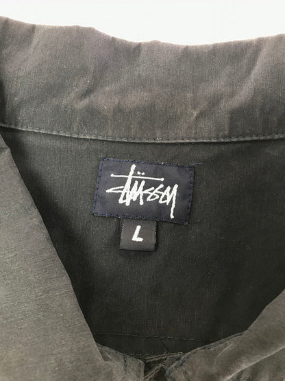 【中古品】【メンズ】 OLD STUSSY オールド ステューシー 90's L/S NYLON WORK SHIRT NAVY 90年代 ナイロン ワーク シャツ ネイビー USA製 紺タグ 142-260723-rt-08-tagh サイズ：L カラー：ブラック 万代Net店