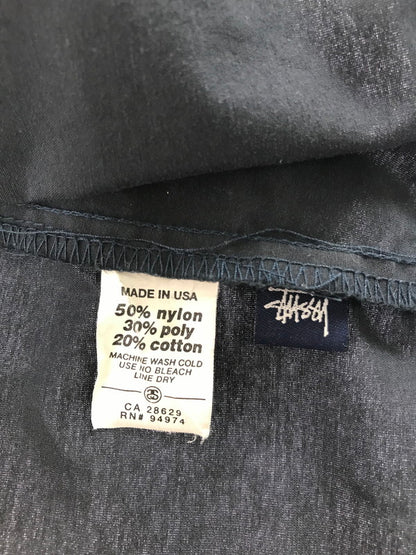【中古品】【メンズ】 OLD STUSSY オールド ステューシー 90's L/S NYLON WORK SHIRT NAVY 90年代 ナイロン ワーク シャツ ネイビー USA製 紺タグ 142-260723-rt-08-tagh サイズ：L カラー：ブラック 万代Net店