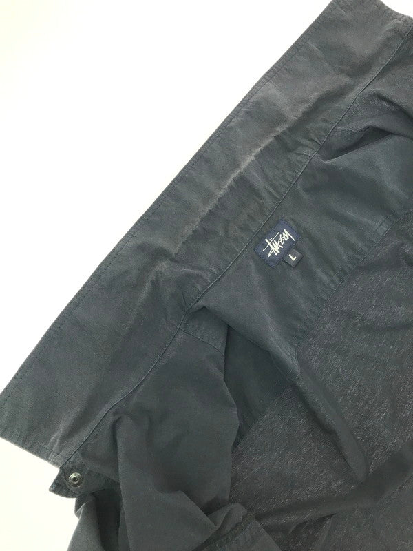 【中古品】【メンズ】 OLD STUSSY オールド ステューシー 90's L/S NYLON WORK SHIRT NAVY 90年代 ナイロン ワーク シャツ ネイビー USA製 紺タグ 142-260723-rt-08-tagh サイズ：L カラー：ブラック 万代Net店