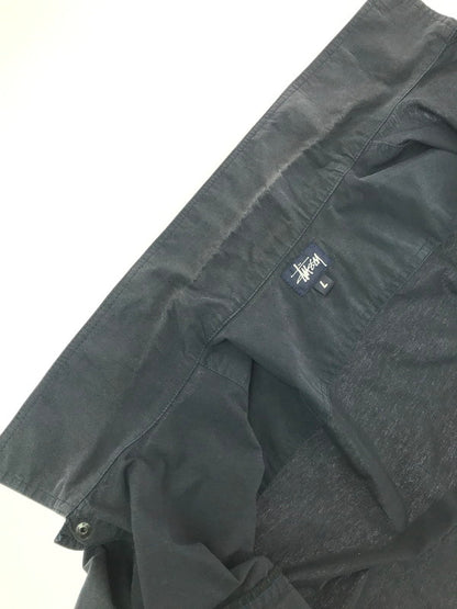 【中古品】【メンズ】 OLD STUSSY オールド ステューシー 90's L/S NYLON WORK SHIRT NAVY 90年代 ナイロン ワーク シャツ ネイビー USA製 紺タグ 142-260723-rt-08-tagh サイズ：L カラー：ブラック 万代Net店