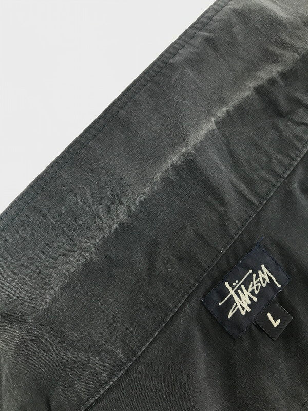 【中古品】【メンズ】 OLD STUSSY オールド ステューシー 90's L/S NYLON WORK SHIRT NAVY 90年代 ナイロン ワーク シャツ ネイビー USA製 紺タグ 142-260723-rt-08-tagh サイズ：L カラー：ブラック 万代Net店