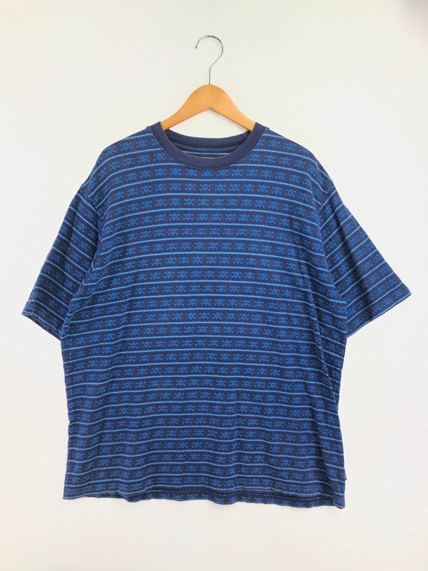 【中古品】【メンズ】 OLD STUSSY オールド ステューシー 90's SKULL JACQUARD KNIT T-SHIRT 90年代 スカル ジャガード ニット Tシャツ 紺タグ 142-260723-rt-07-tagh サイズ：L カラー：ブルー 万代Net店