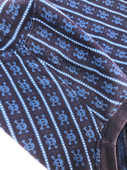 【中古品】【メンズ】 OLD STUSSY オールド ステューシー 90's SKULL JACQUARD KNIT T-SHIRT 90年代 スカル ジャガード ニット Tシャツ 紺タグ 142-260723-rt-07-tagh サイズ：L カラー：ブルー 万代Net店