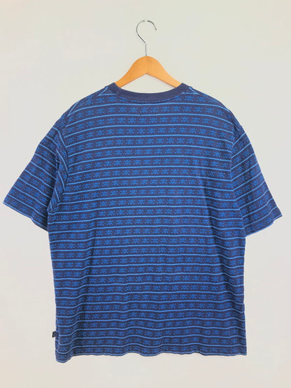 【中古品】【メンズ】 OLD STUSSY オールド ステューシー 90's SKULL JACQUARD KNIT T-SHIRT 90年代 スカル ジャガード ニット Tシャツ 紺タグ 142-260723-rt-07-tagh サイズ：L カラー：ブルー 万代Net店