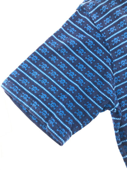 【中古品】【メンズ】 OLD STUSSY オールド ステューシー 90's SKULL JACQUARD KNIT T-SHIRT 90年代 スカル ジャガード ニット Tシャツ 紺タグ 142-260723-rt-07-tagh サイズ：L カラー：ブルー 万代Net店
