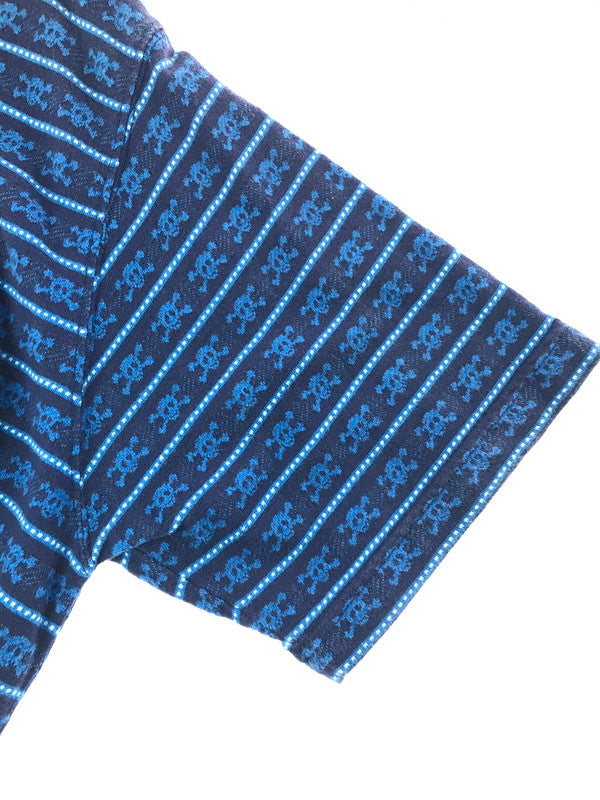 【中古品】【メンズ】 OLD STUSSY オールド ステューシー 90's SKULL JACQUARD KNIT T-SHIRT 90年代 スカル ジャガード ニット Tシャツ 紺タグ 142-260723-rt-07-tagh サイズ：L カラー：ブルー 万代Net店