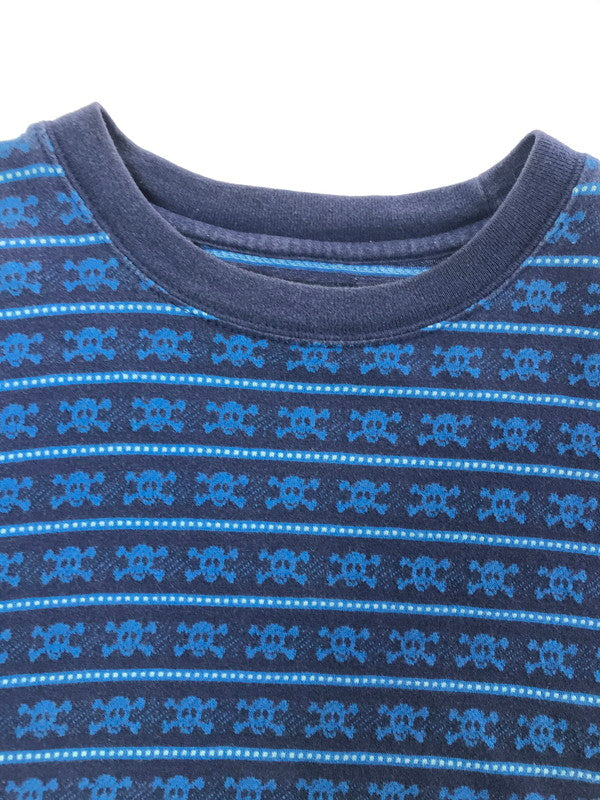 【中古品】【メンズ】 OLD STUSSY オールド ステューシー 90's SKULL JACQUARD KNIT T-SHIRT 90年代 スカル ジャガード ニット Tシャツ 紺タグ 142-260723-rt-07-tagh サイズ：L カラー：ブルー 万代Net店