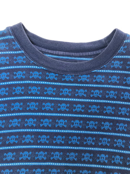 【中古品】【メンズ】 OLD STUSSY オールド ステューシー 90's SKULL JACQUARD KNIT T-SHIRT 90年代 スカル ジャガード ニット Tシャツ 紺タグ 142-260723-rt-07-tagh サイズ：L カラー：ブルー 万代Net店