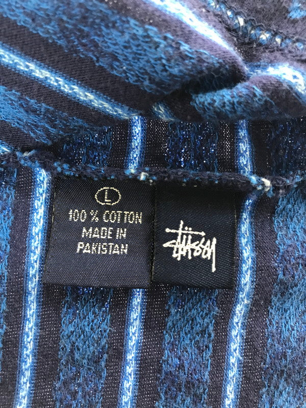 【中古品】【メンズ】 OLD STUSSY オールド ステューシー 90's SKULL JACQUARD KNIT T-SHIRT 90年代 スカル ジャガード ニット Tシャツ 紺タグ 142-260723-rt-07-tagh サイズ：L カラー：ブルー 万代Net店