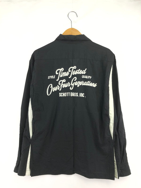 【中古品】【メンズ】 SCHOTT ショット BOWLING SHIRT BLACK 782-4220002 ボーリング シャツ トップス 145-260726-rt-23-tagh サイズ：L カラー：ブラック 万代Net店