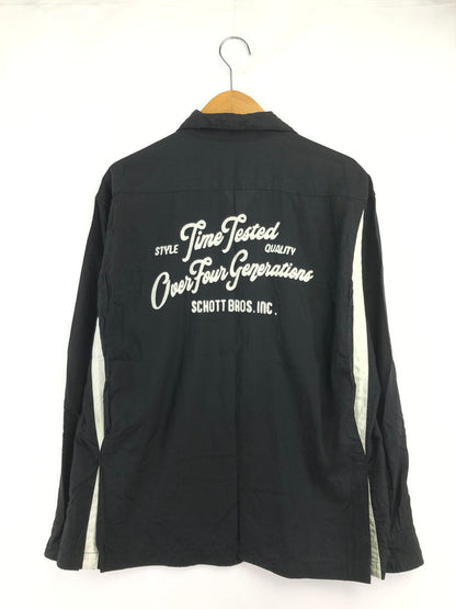 【中古品】【メンズ】 SCHOTT ショット BOWLING SHIRT BLACK 782-4220002 ボーリング シャツ トップス 145-260726-rt-23-tagh サイズ：L カラー：ブラック 万代Net店