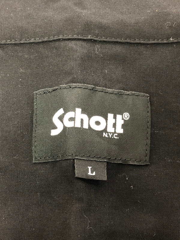 【中古品】【メンズ】 SCHOTT ショット BOWLING SHIRT BLACK 782-4220002 ボーリング シャツ トップス 145-260726-rt-23-tagh サイズ：L カラー：ブラック 万代Net店