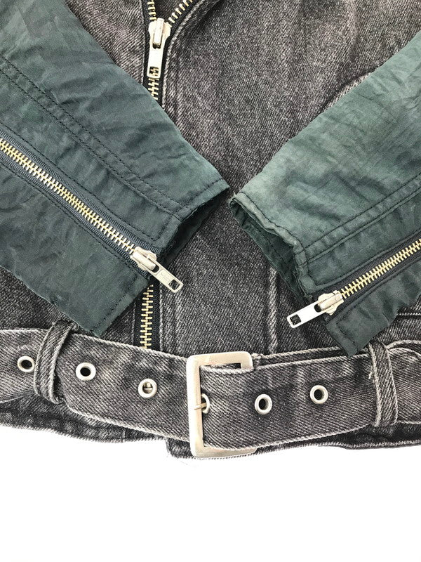 【現状渡し品】【メンズ】 HARLEY-DAVIDSON BLACK DENIM ハーレーダビッドソン ブラックデニム NYLON DOUBLE RIDERS JACKET ナイロン ダブル ライダース ジャケット 145-260723-rt-04-tagh サイズ：M カラー：ブラック 万代Net店