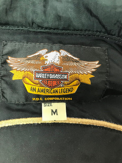 【現状渡し品】【メンズ】 HARLEY-DAVIDSON BLACK DENIM ハーレーダビッドソン ブラックデニム NYLON DOUBLE RIDERS JACKET ナイロン ダブル ライダース ジャケット 145-260723-rt-04-tagh サイズ：M カラー：ブラック 万代Net店