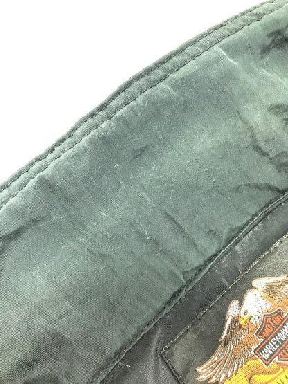 【現状渡し品】【メンズ】 HARLEY-DAVIDSON BLACK DENIM ハーレーダビッドソン ブラックデニム NYLON DOUBLE RIDERS JACKET ナイロン ダブル ライダース ジャケット 145-260723-rt-04-tagh サイズ：M カラー：ブラック 万代Net店