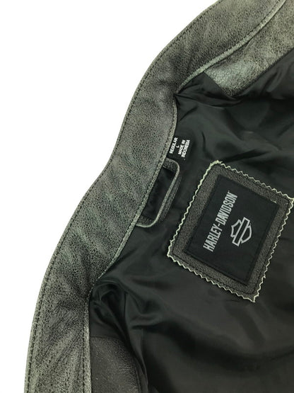 【中古品】【メンズ】 HARLEY-DAVIDSON ハーレーダビッドソン COWHIDE LEATHER VEST FADE BLACK 98109-16VM カウハイド レザー ベスト トップス 145-260723-rt-02-tagh サイズ：L カラー：ブラック 万代Net店