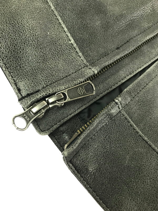 【中古品】【メンズ】 HARLEY-DAVIDSON ハーレーダビッドソン COWHIDE LEATHER VEST FADE BLACK 98109-16VM カウハイド レザー ベスト トップス 145-260723-rt-02-tagh サイズ：L カラー：ブラック 万代Net店