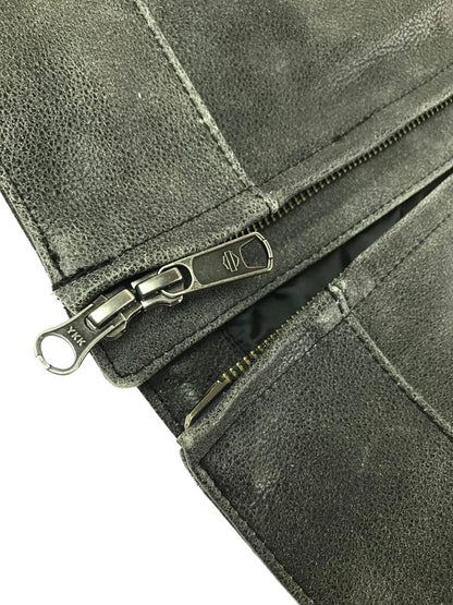 【中古品】【メンズ】 HARLEY-DAVIDSON ハーレーダビッドソン COWHIDE LEATHER VEST FADE BLACK 98109-16VM カウハイド レザー ベスト トップス 145-260723-rt-02-tagh サイズ：L カラー：ブラック 万代Net店