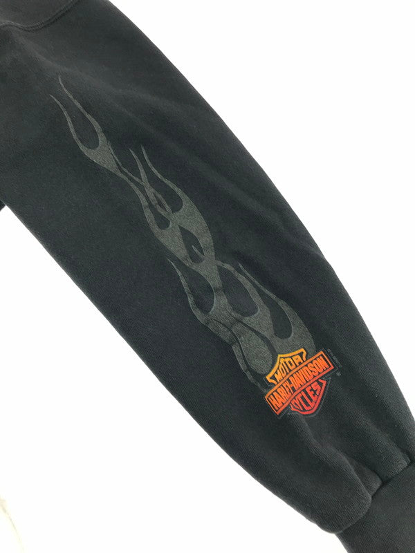 【中古品】【メンズ】 HARLEY-DAVIDSON ハーレーダビッドソン USA製 90's FLAME GRAPHIC SWEATSHIRT フレームグラフィックスウェットシャツ ヴィンテージ アメカジ　 146-260722-su-05-tagh サイズ：XL カラー：ブラック 万代Net店