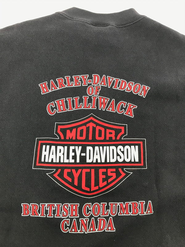 【中古品】【メンズ】 HARLEY-DAVIDSON ハーレーダビッドソン USA製 90's FLAME GRAPHIC SWEATSHIRT フレームグラフィックスウェットシャツ ヴィンテージ アメカジ　 146-260722-su-05-tagh サイズ：XL カラー：ブラック 万代Net店