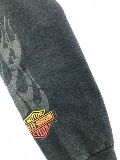 【中古品】【メンズ】 HARLEY-DAVIDSON ハーレーダビッドソン USA製 90's FLAME GRAPHIC SWEATSHIRT フレームグラフィックスウェットシャツ ヴィンテージ アメカジ　 146-260722-su-05-tagh サイズ：XL カラー：ブラック 万代Net店