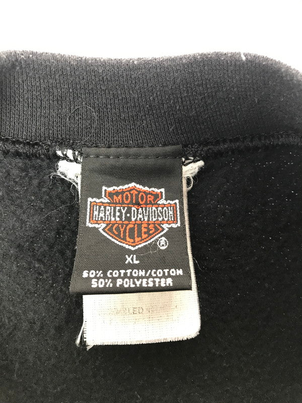 【中古品】【メンズ】 HARLEY-DAVIDSON ハーレーダビッドソン USA製 90's FLAME GRAPHIC SWEATSHIRT フレームグラフィックスウェットシャツ ヴィンテージ アメカジ　 146-260722-su-05-tagh サイズ：XL カラー：ブラック 万代Net店