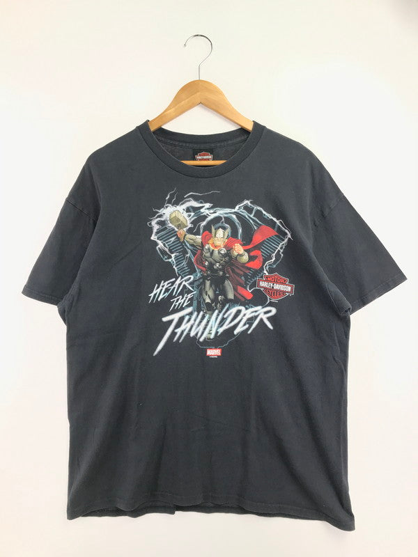 【中古品】【メンズ】 HARLEY-DAVIDSON ハーレーダビッドソン × MARVEL マーベル コラボ VINTAGE S/S TEE ヴィンテージ Tシャツ 半袖 トップス 146-260722-su-03-tagh サイズ：XL カラー：ブラック 万代Net店