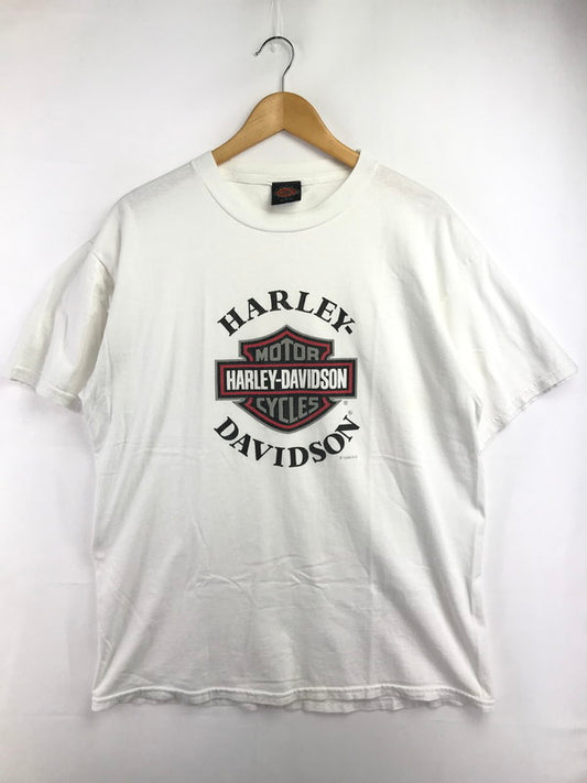 【中古品】【メンズ】 HARLEY-DAVIDSON ハーレーダビッドソン TULTEXタグ メキシコ製 90'ｓ T-SHIRT タルテックスタグ ヴィンテージ アメカジ 146-260722-su-04-tagh サイズ：L カラー：ホワイト 万代Net店
