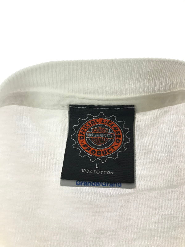 【中古品】【メンズ】 HARLEY-DAVIDSON ハーレーダビッドソン TULTEXタグ メキシコ製 90'ｓ T-SHIRT タルテックスタグ ヴィンテージ アメカジ 146-260722-su-04-tagh サイズ：L カラー：ホワイト 万代Net店