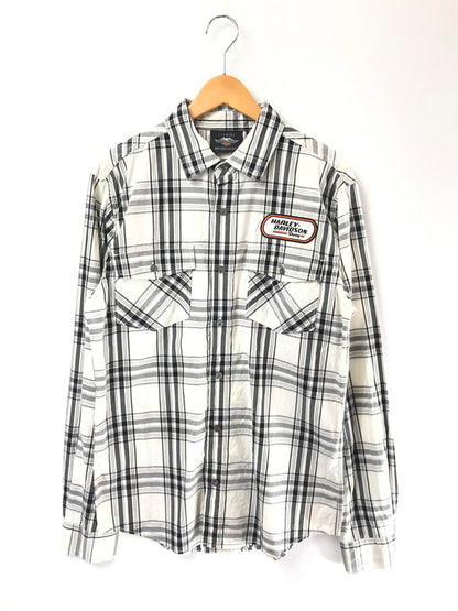 【中古品】【メンズ】 HARLEY-DAVIDSON ハーレー ダビットソン L/S WORK SHIRT CHECK 99162 ロングスリーブ ワーク シャツ 長袖シャツ トップス 145-260726-rt-19-tagh サイズ：M カラー：ホワイト 万代Net店